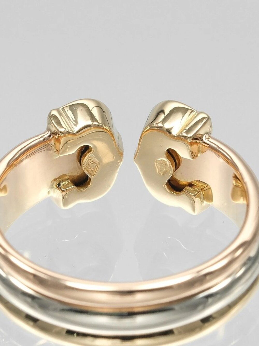 CARTIER 2C three color Ring K18 Gold (YGxPGxWG) #5.1(US Size) 4.83g Women - Picture 5 of 10